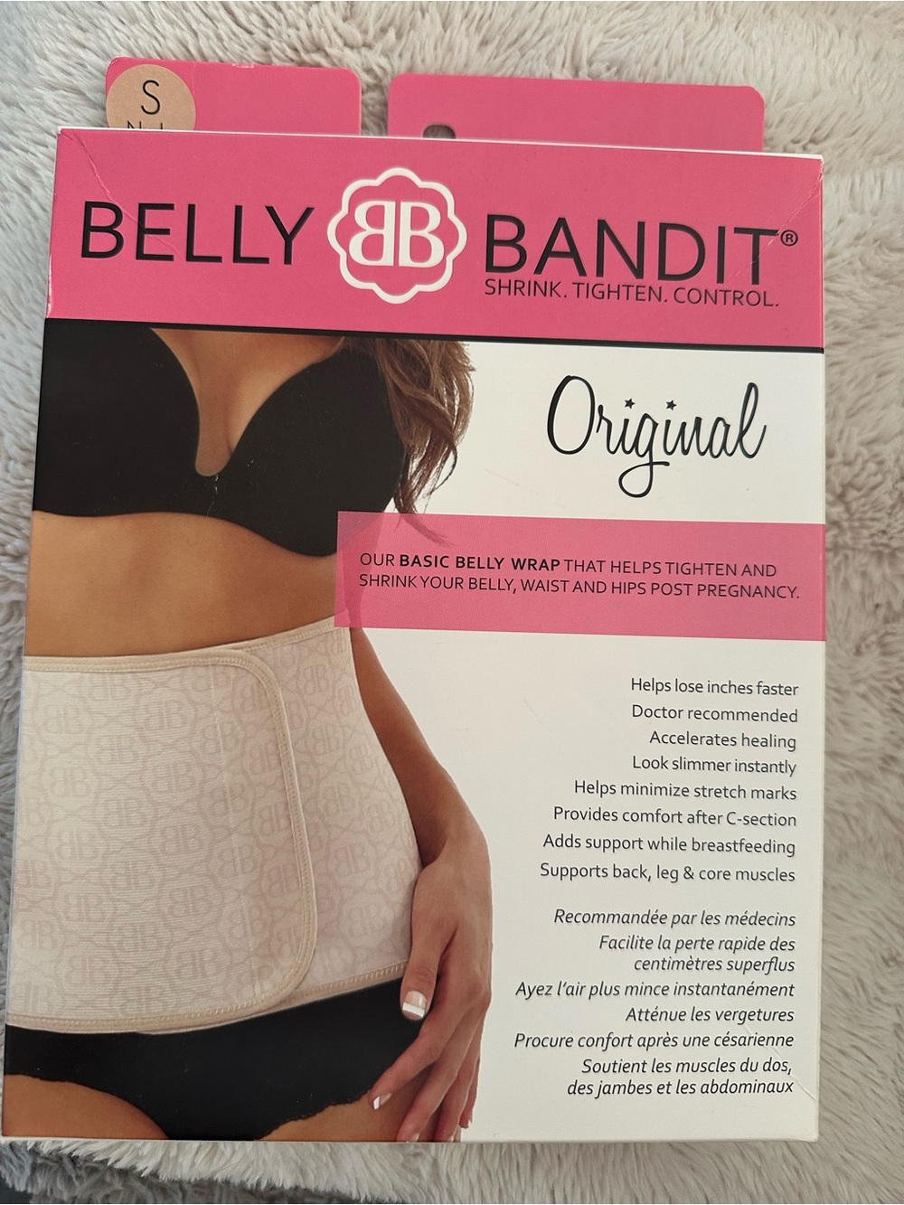 Belly Bandit Original Postpartum Belly Wrap - Pink and Cream